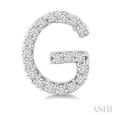 1/8 Ctw Initial 'G' Single Cut Diamond Earrings in 10K White Gold